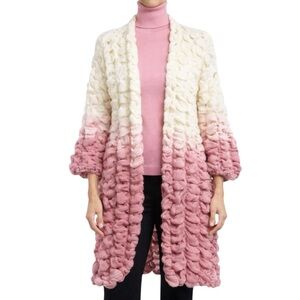 Pink & Cream Hand Knit Sweater